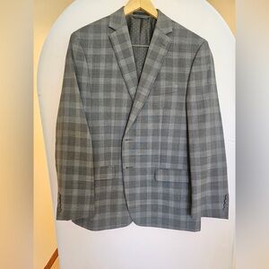 Michael Strahan Gray Checkered Men's suit